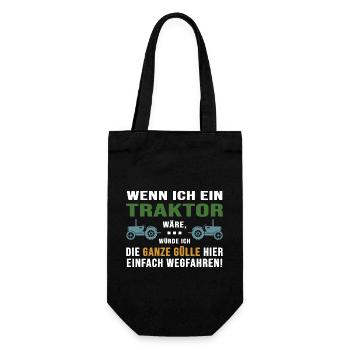 Traktor Erntezeit Traktor-Sprüche "Gülle fahren" - Geschenkbeutel für Flaschen - Schwarz - Vorne