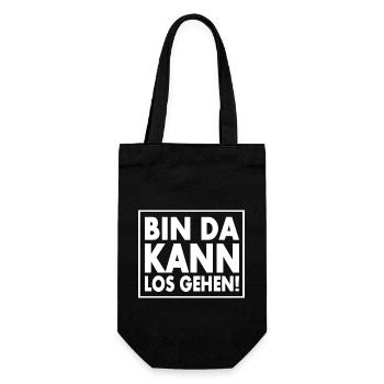 BIN DA KANN LOSGEHEN - Geschenkbeutel für Flaschen - Schwarz - Vorne