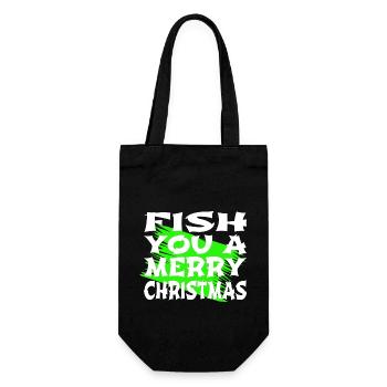 Christmas Funny Awkward Bedroom Santa Sayings - Gift Bag for Bottles - black - Front