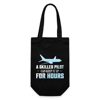 A Skilled Pilot Can Keep It Up For Hours Airline A - Geschenkbeutel für Flaschen - Schwarz - Vorne