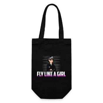 Fly Like A Girl Airline Pilot Aviation - Gift Bag for Bottles - black - Front