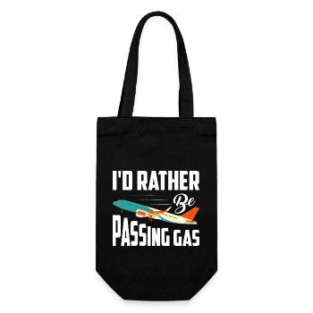 I'd Rather Be Passing Gas Aviation Pilot - Gift Bag for Bottles - black - Front