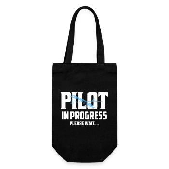 Pilot In Progress Please Wait.... Aviation Airline - Gift Bag for Bottles - black - Front