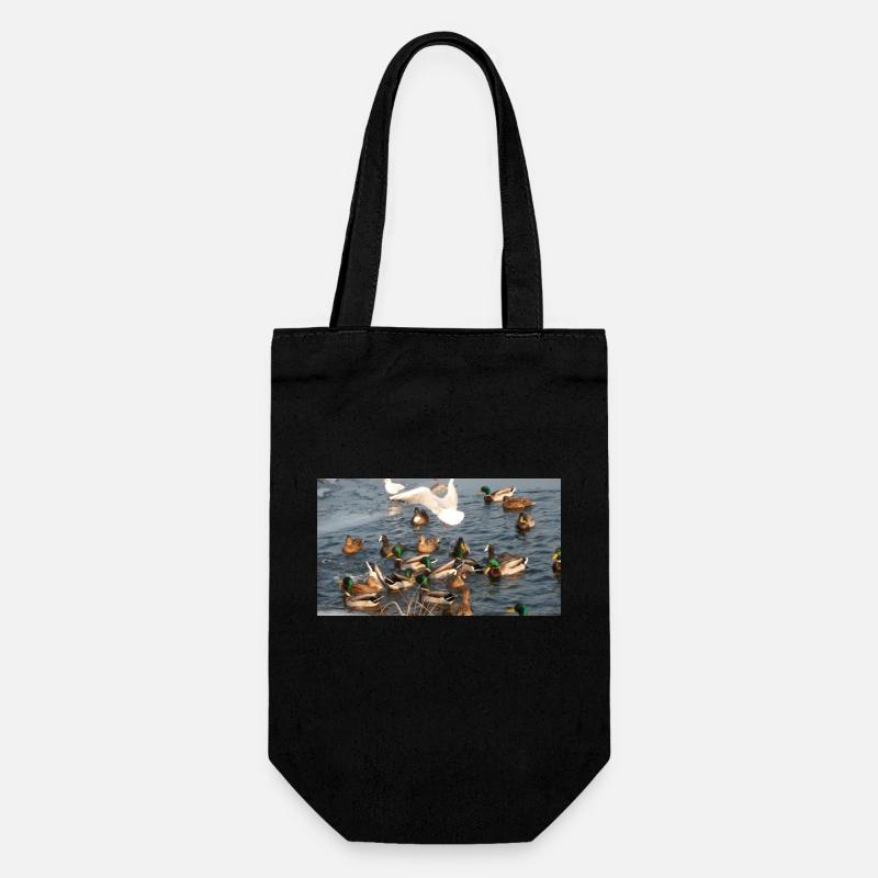 Duck with family - Gift Bag for Bottles - black