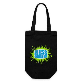 talk less smile more - Geschenkbeutel für Flaschen - Schwarz - Vorne