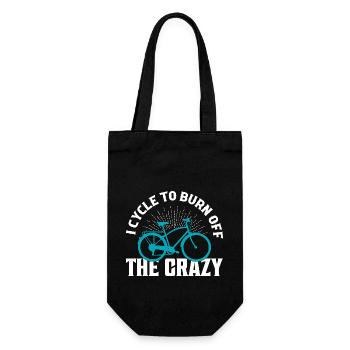 I Cycle To Burn Off The Crazy Cycling Biking - Geschenkbeutel für Flaschen - Schwarz - Vorne