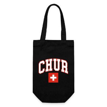 Chur schweiz flagge - Geschenkbeutel für Flaschen - Schwarz - Vorne