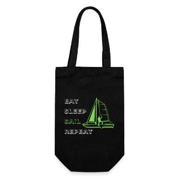 Eat Sleep Sail Repeat - Geschenkbeutel für Flaschen - Schwarz - Vorne