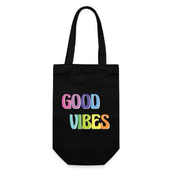 Good Vibes - Geschenkbeutel für Flaschen - Schwarz - Vorne