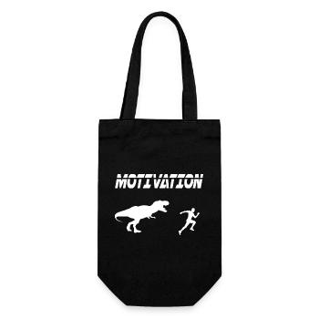 motivation sport running humor dinosaur - Gift Bag for Bottles - black - Front