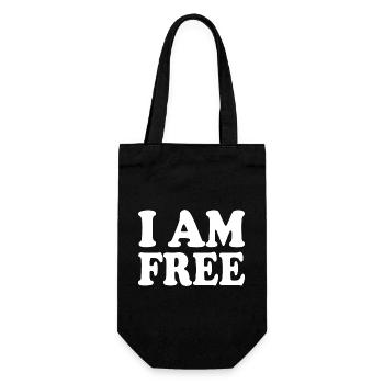 I am free - Geschenkbeutel für Flaschen - Schwarz - Vorne