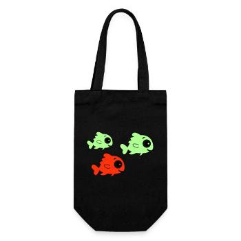 Fische - Geschenkbeutel für Flaschen - Schwarz - Vorne