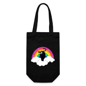 Kidcore Rainbow Black Cool Cat Gift - Gift Bag for Bottles - black - Front