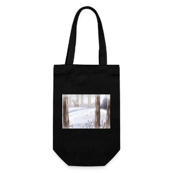 L’hiver en forêt - Sac à bouteille - noir - Devant