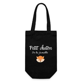 Petit chaton de la famille - Sac à bouteille - noir - Devant