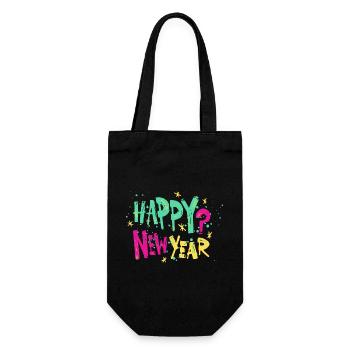 Happy New Year - Geschenkbeutel für Flaschen - Schwarz - Vorne