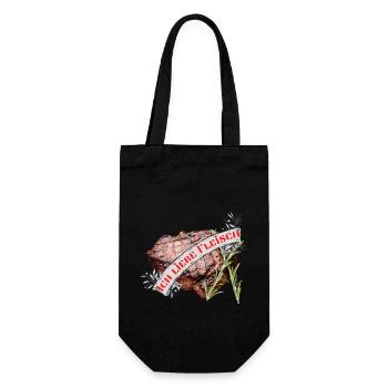 Ich liebe Fleisch - Geschenkbeutel für Flaschen - Schwarz - Vorne
