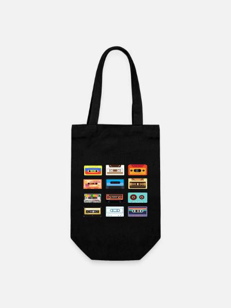 Classic cassette music cassettes - Gift Bag for Bottles - black