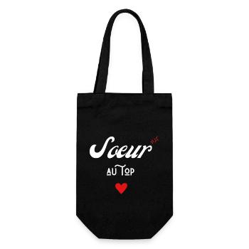 Sœur au top idée cadeau - Sac à bouteille - noir - Devant
