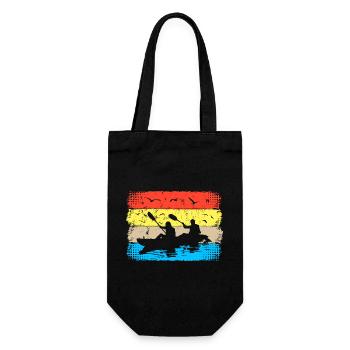 Retro Kayak - Kayaking - Kanusport & Rudersport - Geschenkbeutel für Flaschen - Schwarz - Vorne