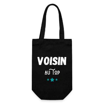 voisin au top idée cadeau - Sac à bouteille - noir - Devant