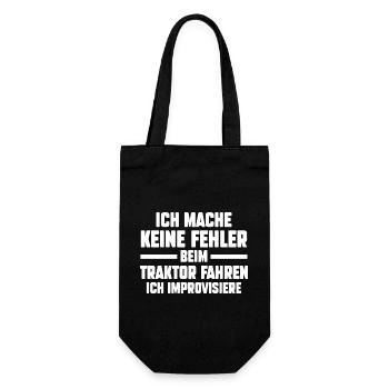 Landwirtschaft Traktor Trecker Landwirt Bauer - Geschenkbeutel für Flaschen - Schwarz - Vorne