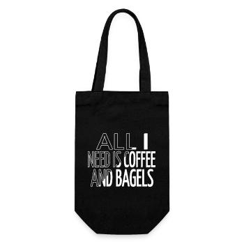 cappuccino gift idea latte coffee lover milk tired - Geschenkbeutel für Flaschen - Schwarz - Vorne