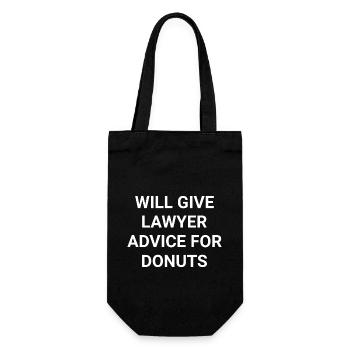 Will Give Lawyer Advice For Donuts - Gift Bag for Bottles - black - Front