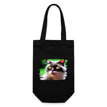 Cracy cat 4 - Geschenkbeutel für Flaschen - Schwarz - Vorne
