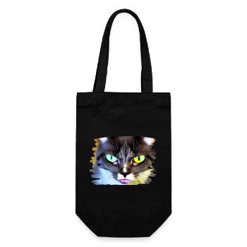 Cracy cat 2 - Geschenkbeutel für Flaschen - Schwarz - Vorne