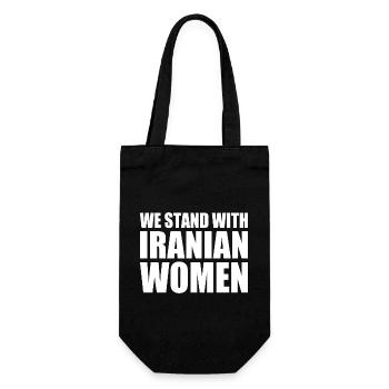 We stand with iranian women - Geschenkbeutel für Flaschen - Schwarz - Vorne
