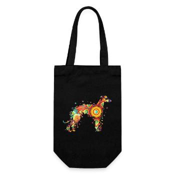 Greyhound Windhund Windspiel Rassehund Hundehalter - Geschenkbeutel für Flaschen - Schwarz - Vorne