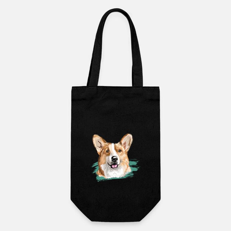 corgi - Geschenkbeutel für Flaschen - Schwarz