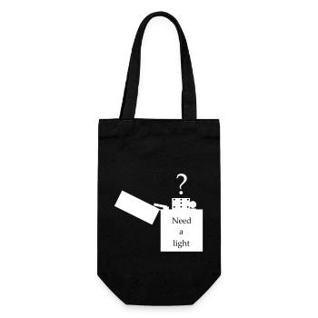 Lighter - picture with lettering - Gift Bag for Bottles - black - Front