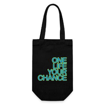 One LIFE your CHANCE 03light blue yellow - Gift Bag for Bottles - black - Front