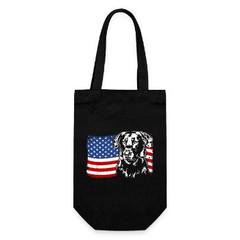BEAUCERON Amerika Fahne Hunde Wilsigns - Geschenkbeutel für Flaschen - Schwarz - Vorne