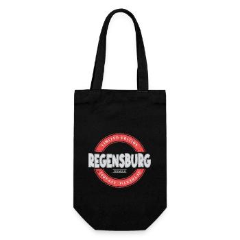 Regensburg Deutschland Stadt Skyline Heimat Liebe - Geschenkbeutel für Flaschen - Schwarz - Vorne