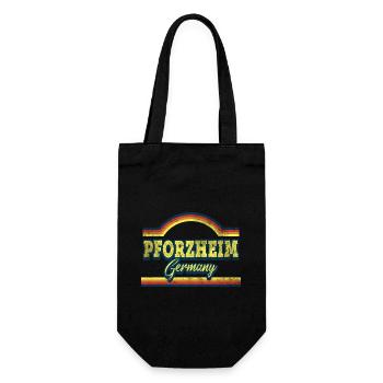 Pforzheim Germany City Font Vintage Retro - Gift Bag for Bottles - black - Front