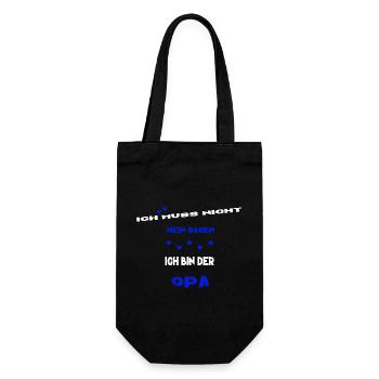 ich muss nicht nein sagen ich bin der opa - Geschenkbeutel für Flaschen - Schwarz - Vorne