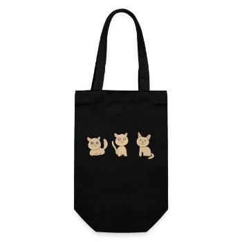 drei Katzen Katze Symbole tiere haustier - Geschenkbeutel für Flaschen - Schwarz - Vorne