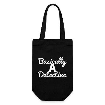 Basically a Detective der Ermittler - Geschenkbeutel für Flaschen - Schwarz - Vorne
