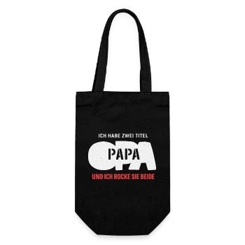 Bester Opa & Papa - Geschenkbeutel für Flaschen - Schwarz - Vorne