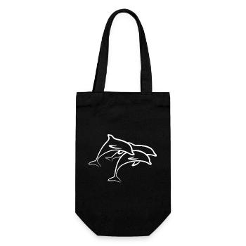 Dolphin - Gift Bag for Bottles - black - Front