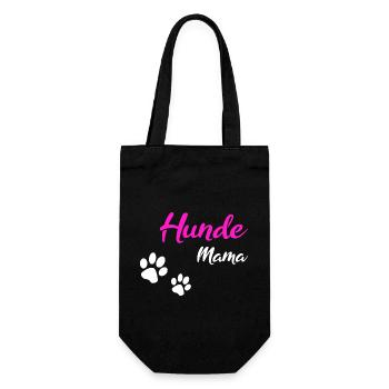 Hunde Mama Geschenk white - Geschenkbeutel für Flaschen - Schwarz - Vorne