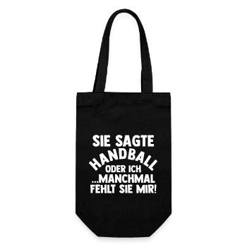 Handballspieler Handballer Handballverein Handball - Geschenkbeutel für Flaschen - Schwarz - Vorne