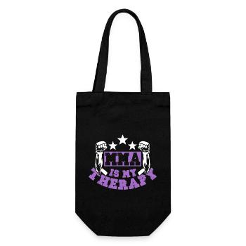 mma therapy - Geschenkbeutel für Flaschen - Schwarz - Vorne