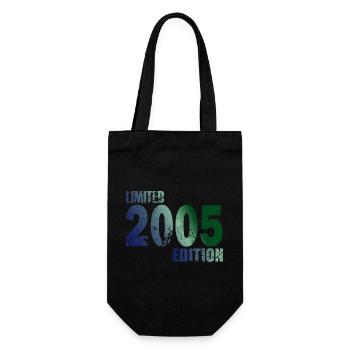 2005 geboren - 18. Geburtstag feiern - Erwachsen - Geschenkbeutel für Flaschen - Schwarz - Vorne