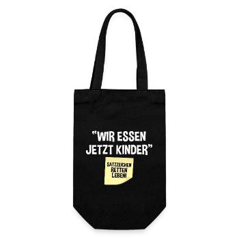 Wir Essen Jetzt Kinder - Geschenkbeutel für Flaschen - Schwarz - Vorne