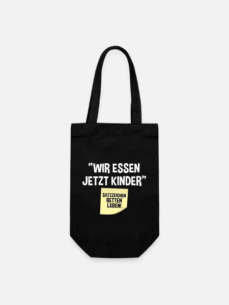 Wir Essen Jetzt Kinder - Geschenkbeutel für Flaschen - Schwarz