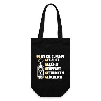 5G ist die Zukunft Tequila - Geschenkbeutel für Flaschen - Schwarz - Vorne
